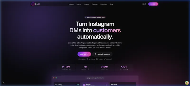 GrowDM screenshot 2