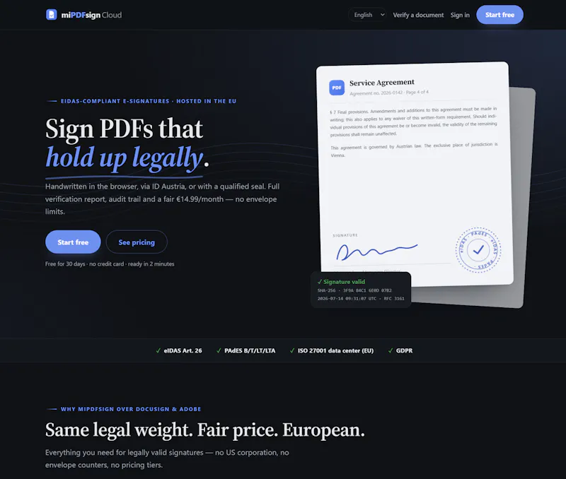 miPDFsign Cloud screenshot 1