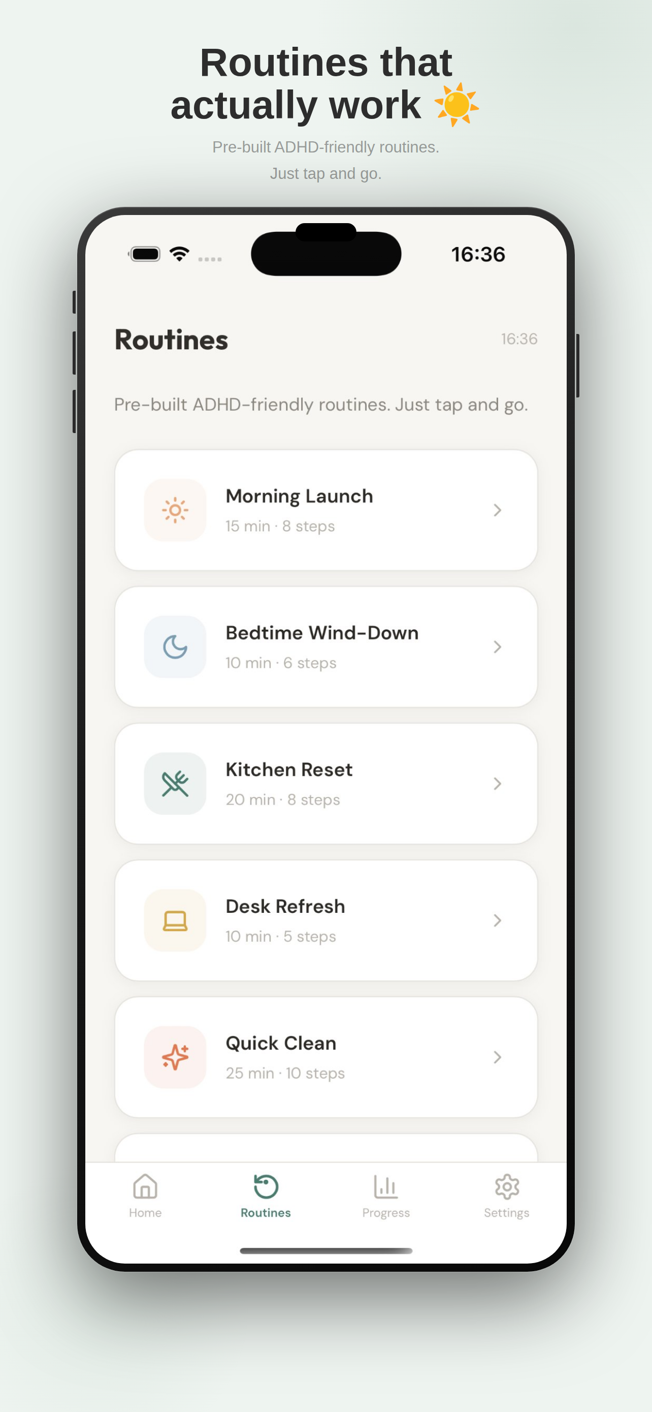 Tiny Step Buddy | ADHD, Procrastination - Main product screenshot demonstrating key features and user interface