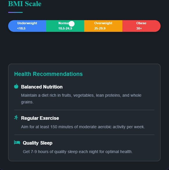 BMI Calculator - Screenshot 3 showing product features and functionality