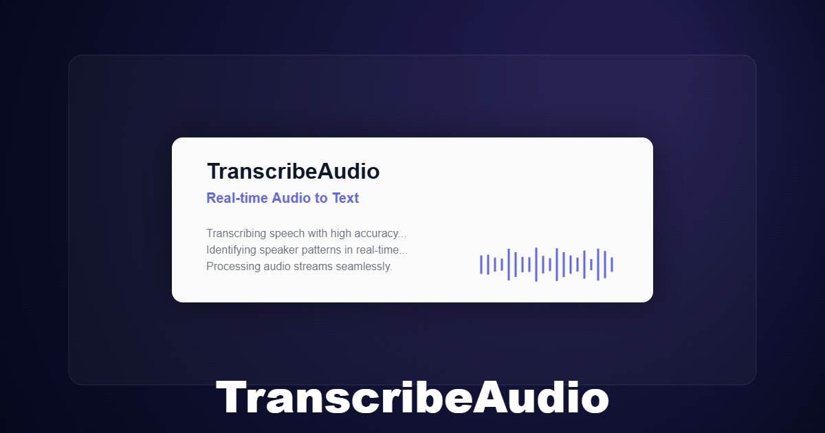 TranscribeAudio - Main product screenshot demonstrating key features and user interface