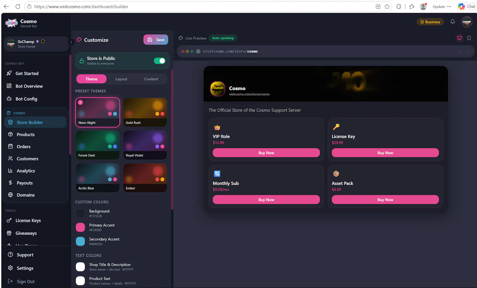 Cosmo — Ecom for Discord screenshot 3
