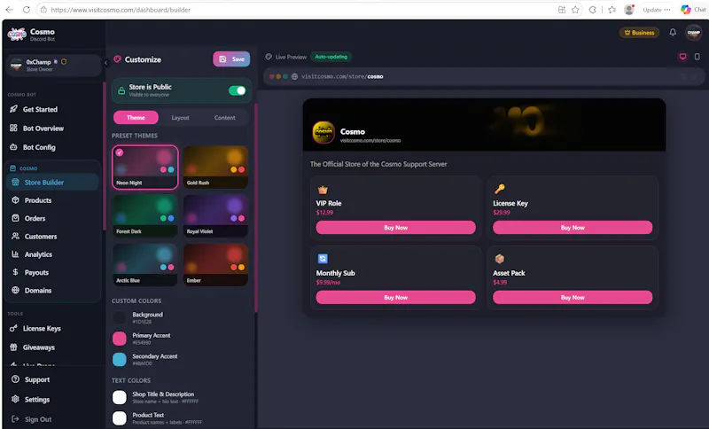 Cosmo — Ecom for Discord screenshot 3