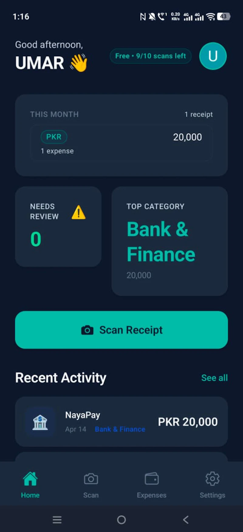 SnapBooks - AI Receipt Scanner screenshot 1