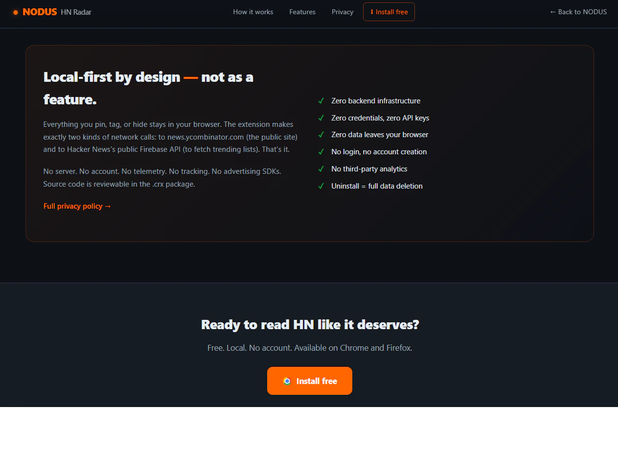 NODUS HN Radar screenshot 6