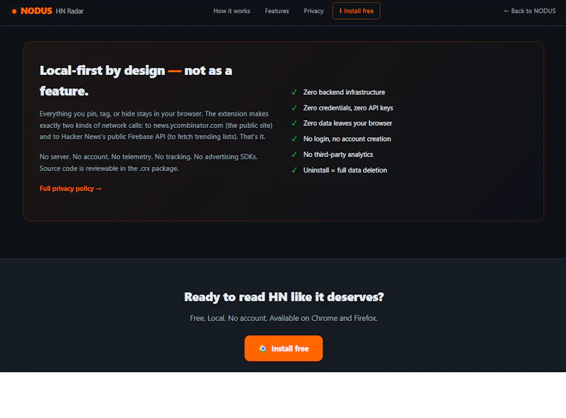 NODUS HN Radar screenshot 6