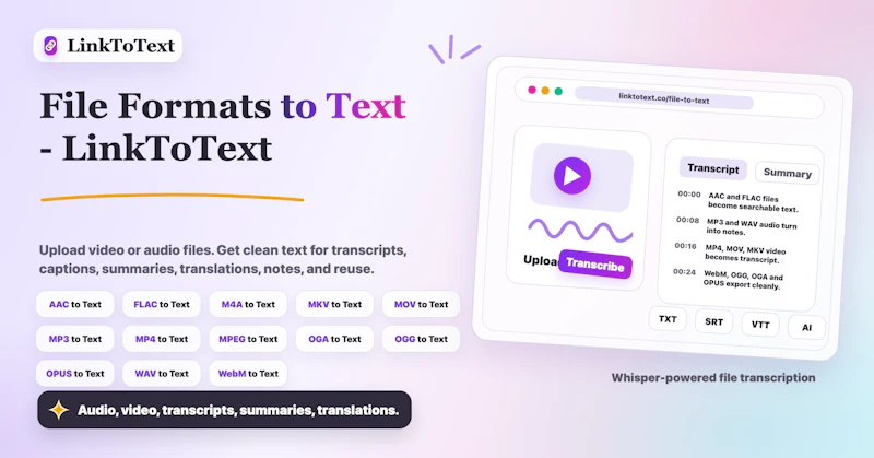 Link To Text | video to text screenshot 2