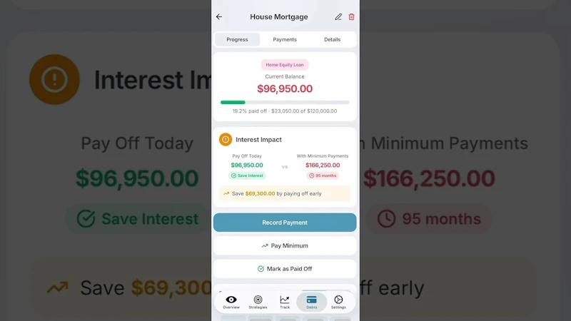 TinyDebt: Debt Payoff Planner screenshot 1 (video preview)