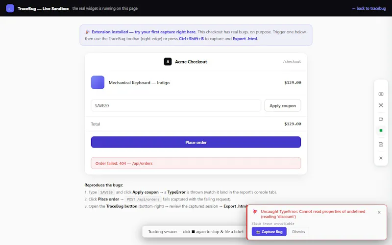 TraceBug screenshot 4