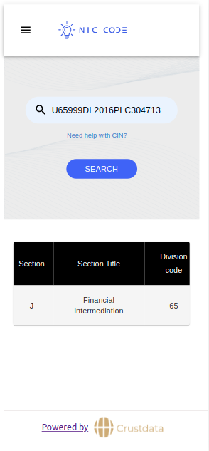 NIC Code Search gallery image