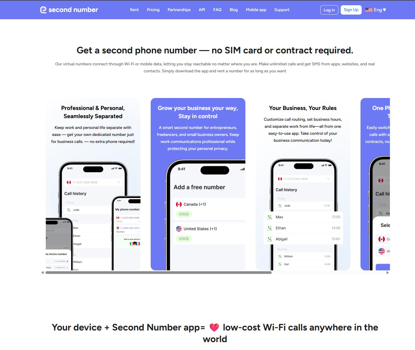 Second Number - Screenshot 4 showing product features and functionality