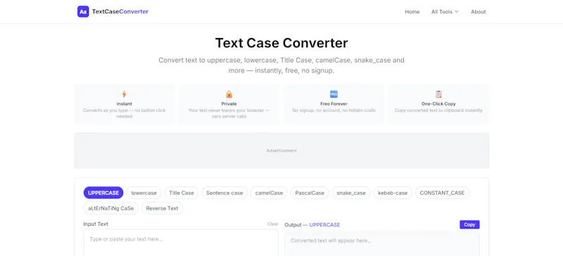 TextCaseConverters.com screenshot 1