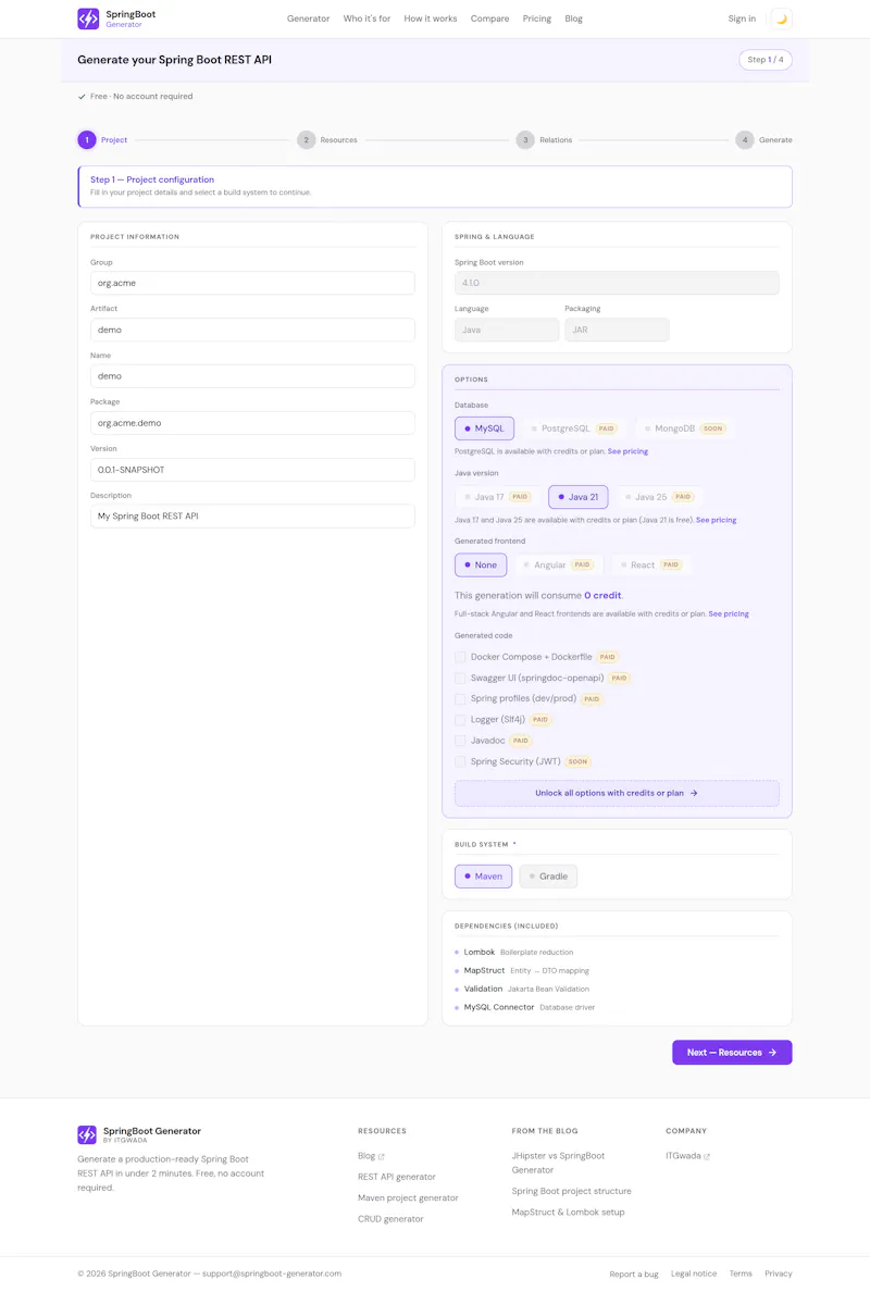 SpringBoot Generator screenshot 4
