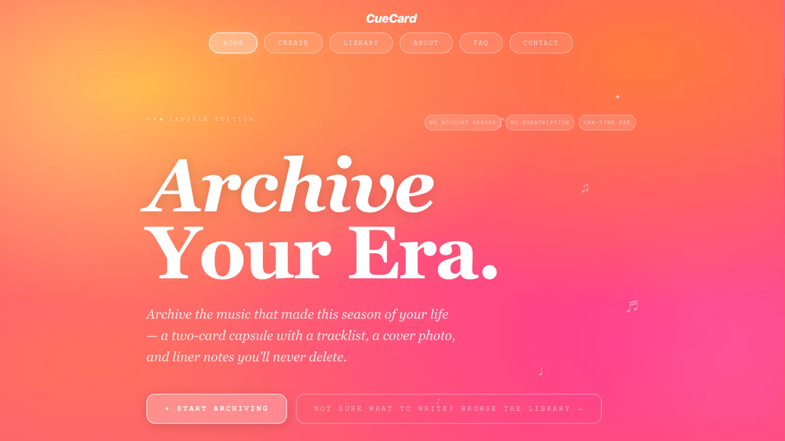 CueCard — Archive Your Era screenshot 1