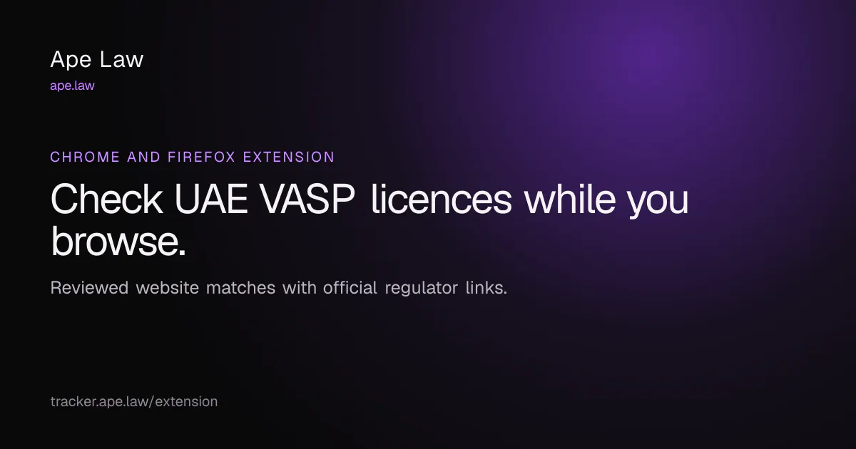Ape Law UAE VASP Licence Tracker gallery image