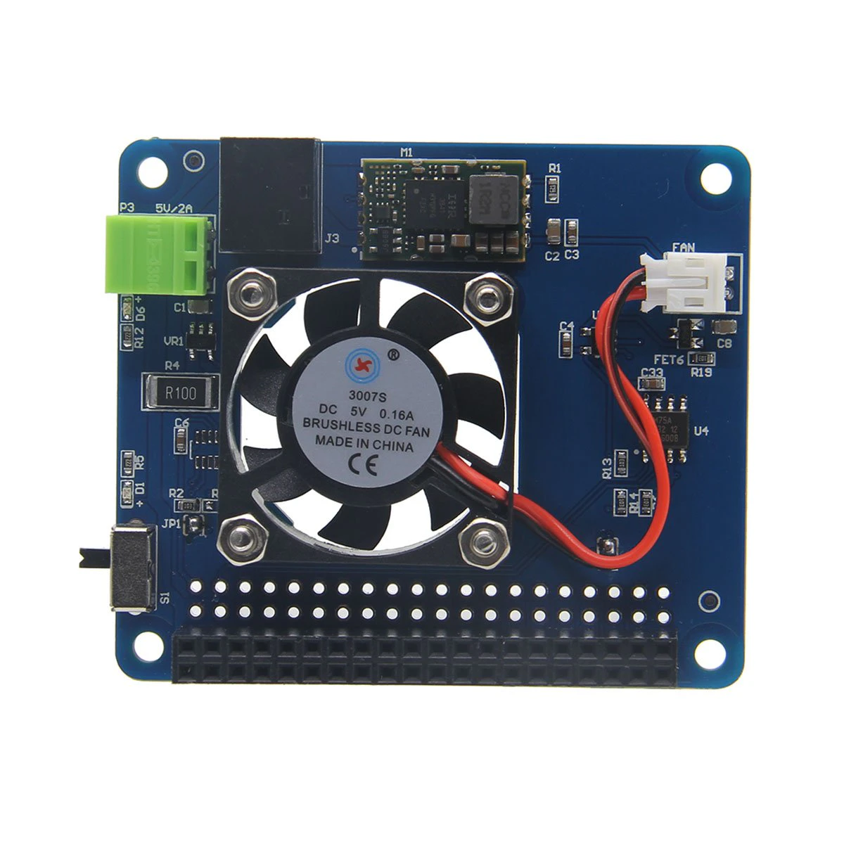 Raspberry Pi 3 Model B+(Plus)/3B Programmable Smart Temperature Control Fan+Power Hat Board