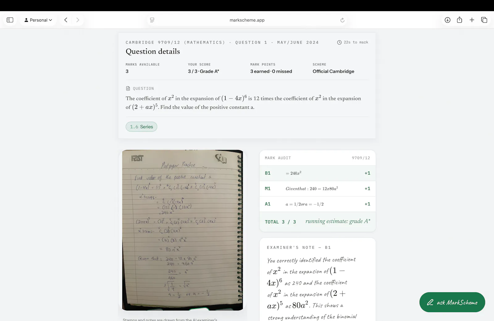 MarkScheme screenshot 6