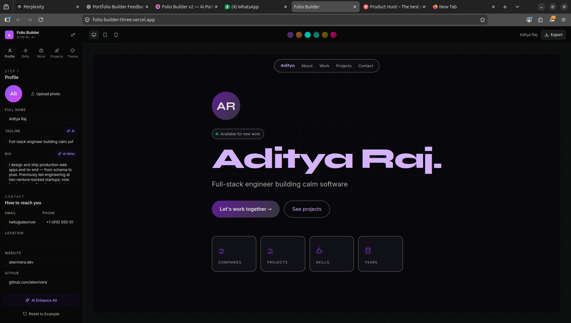 Folio Builder v2