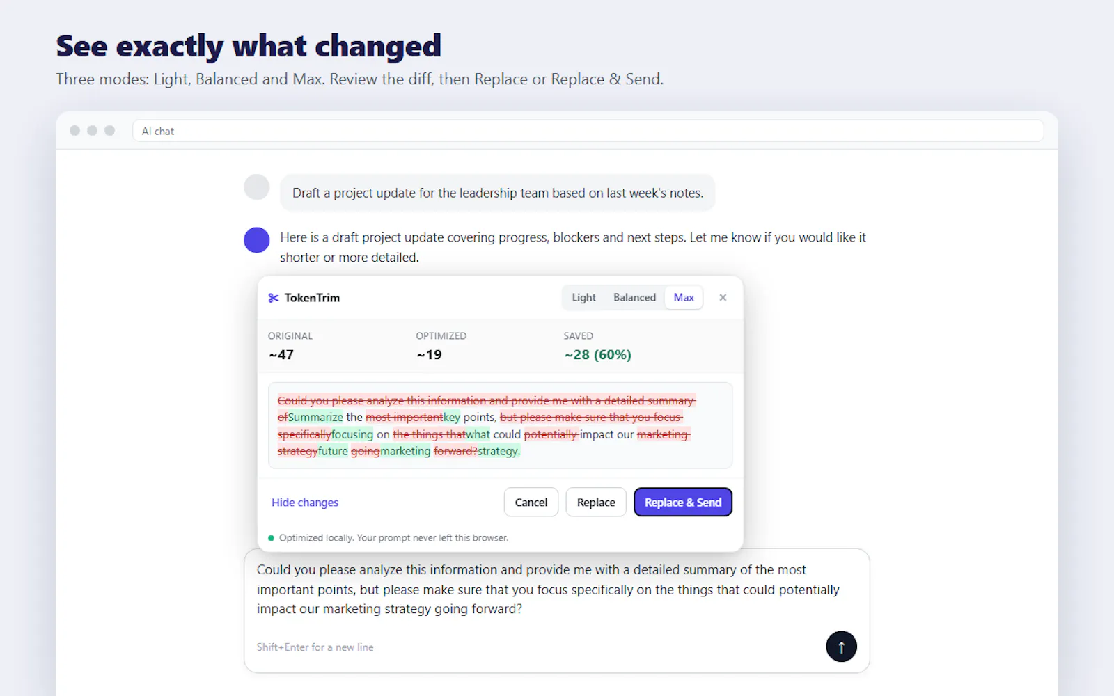 TokenTrim screenshot 3