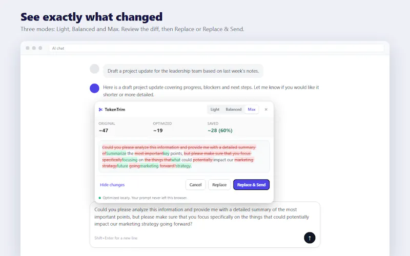 TokenTrim screenshot 3