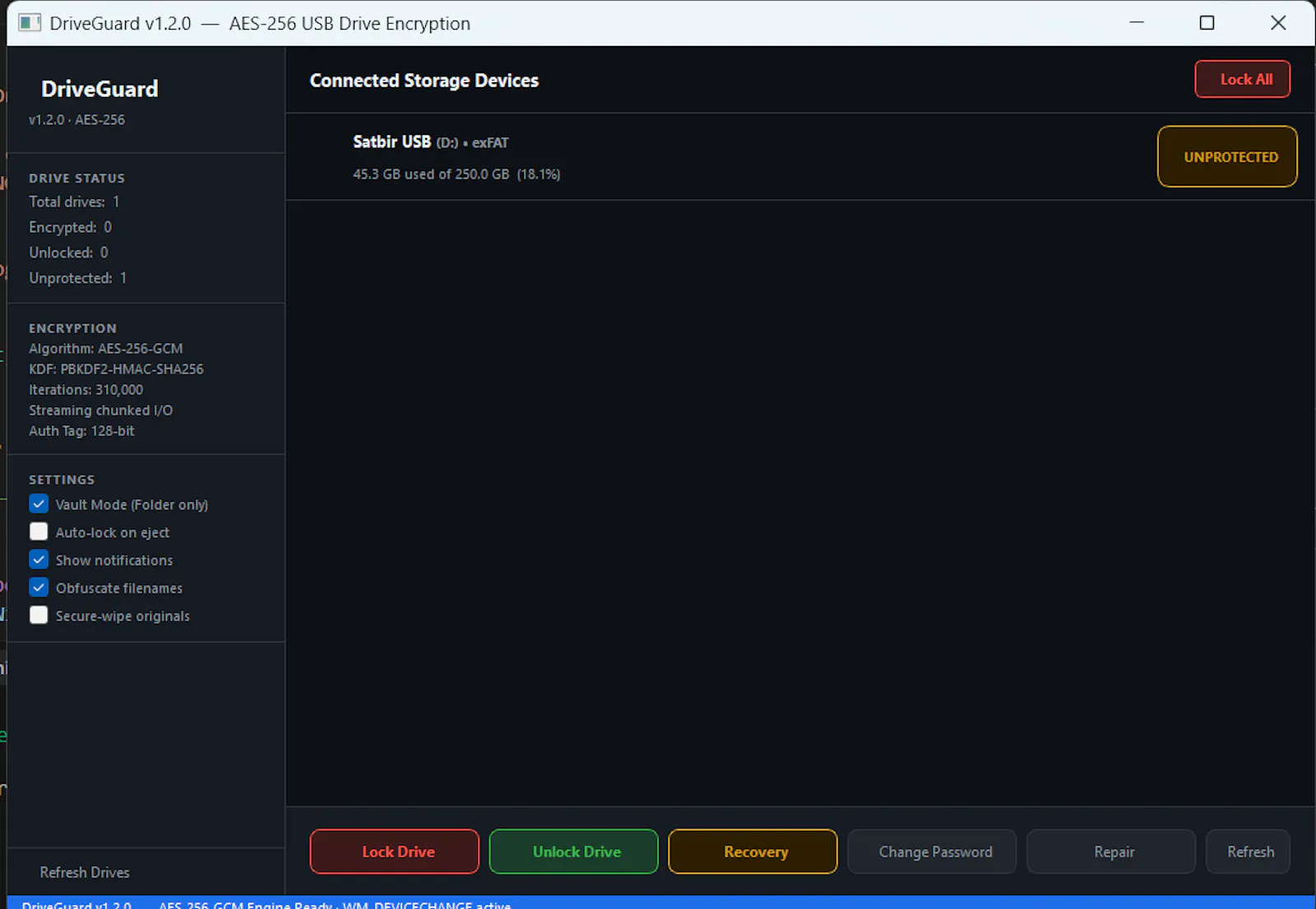 DriveGuard screenshot 2