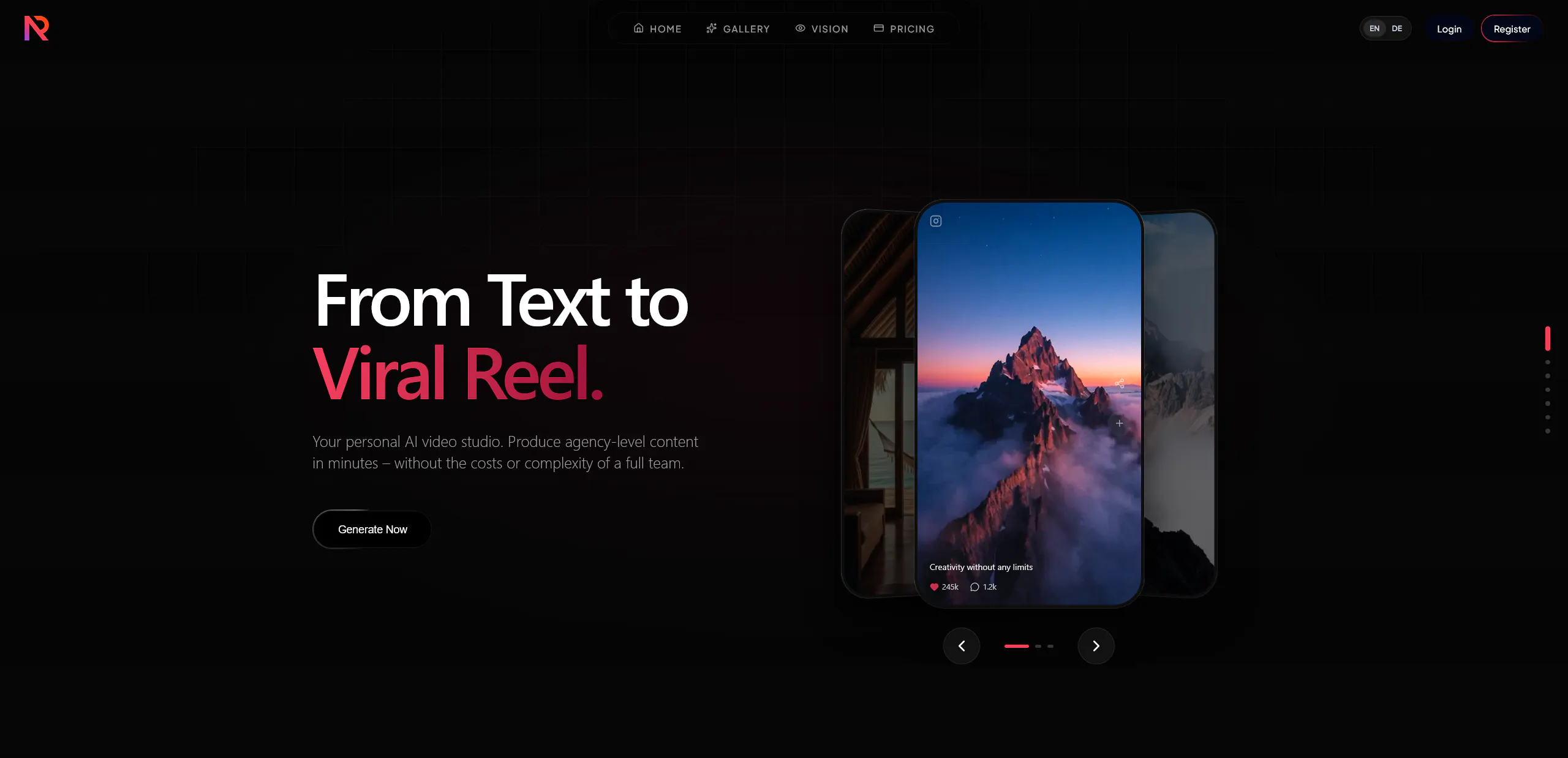 Nextreel - AI Reel Generator product banner