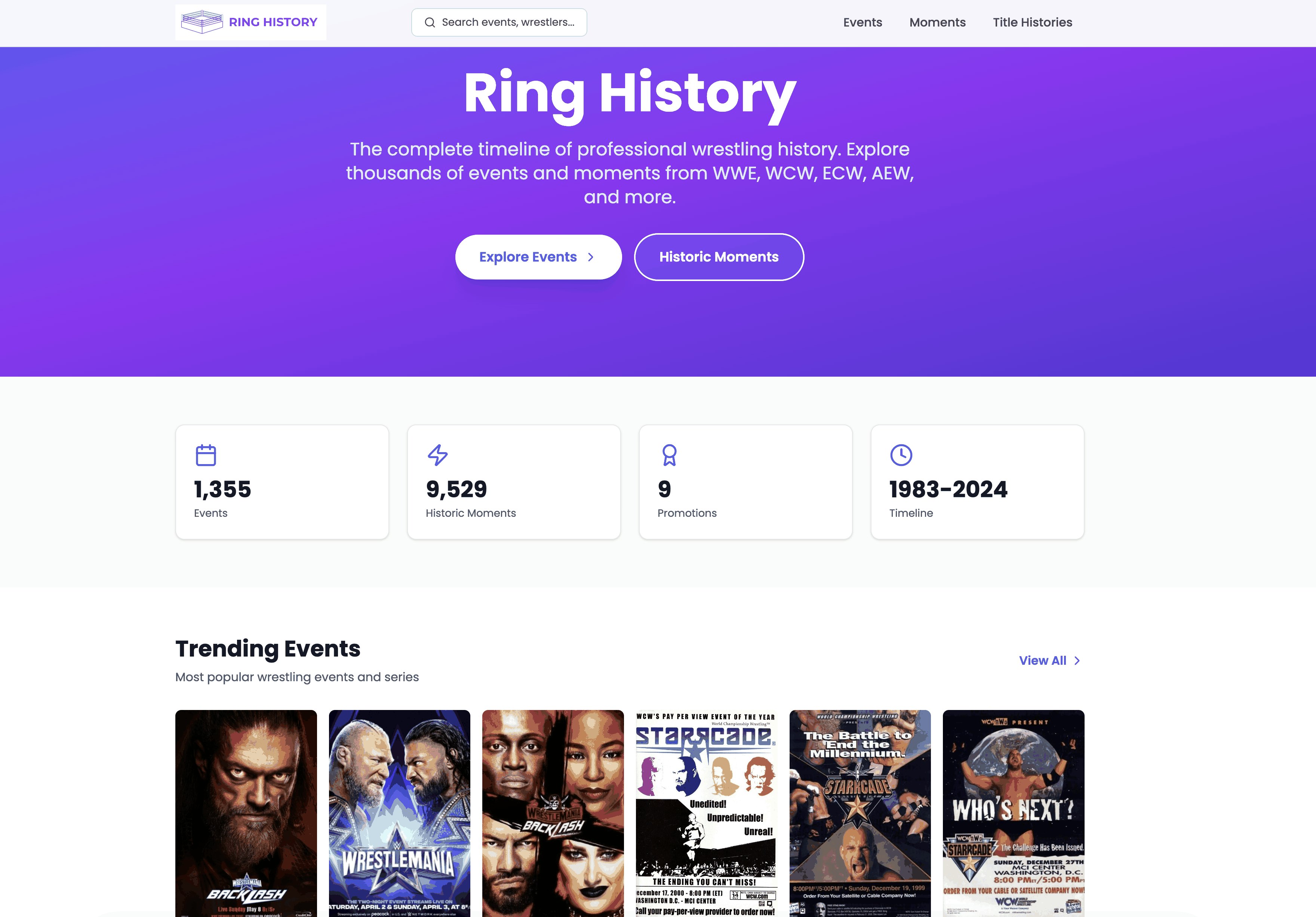 Ring History - Main product screenshot demonstrating key features and user interface