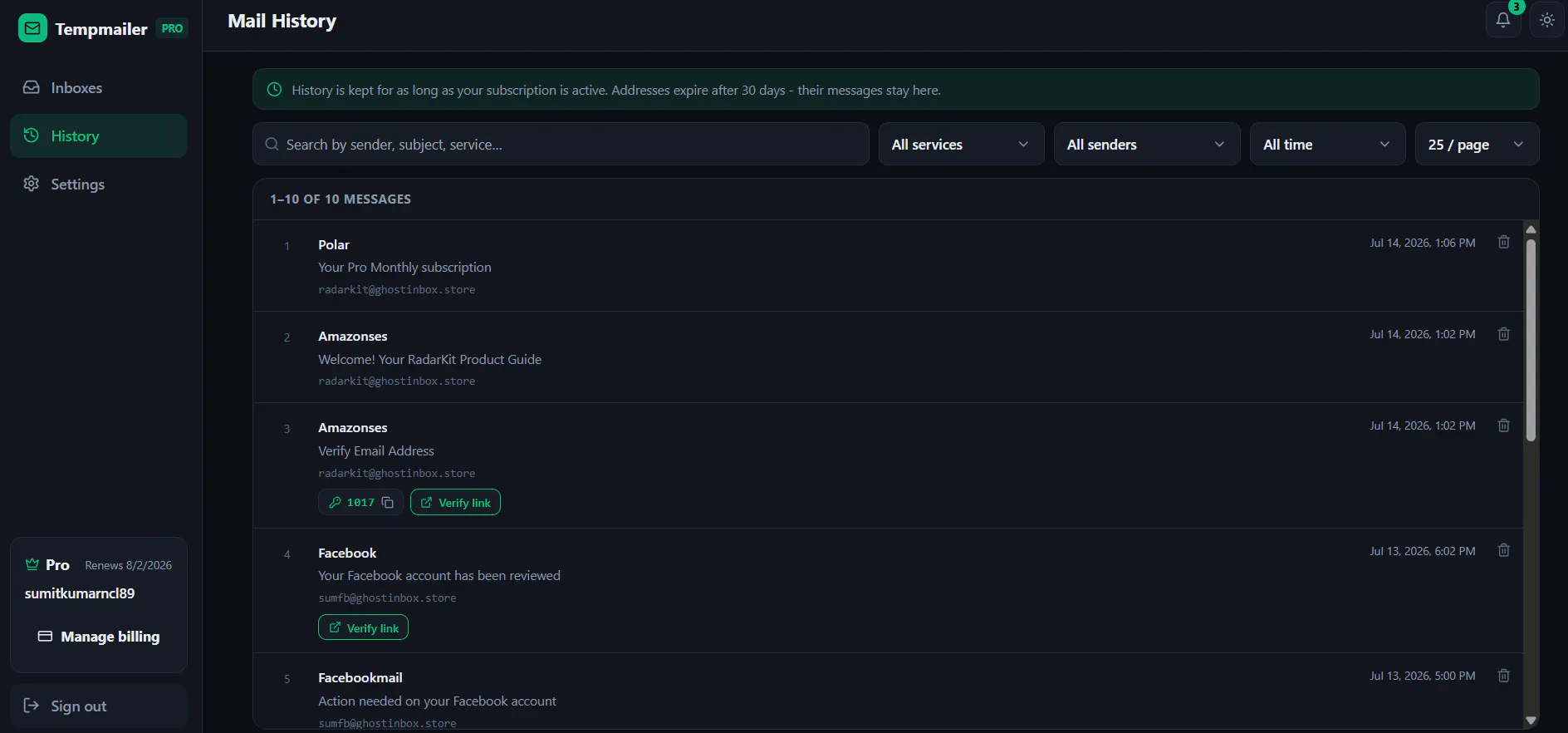 TempMailer gallery image