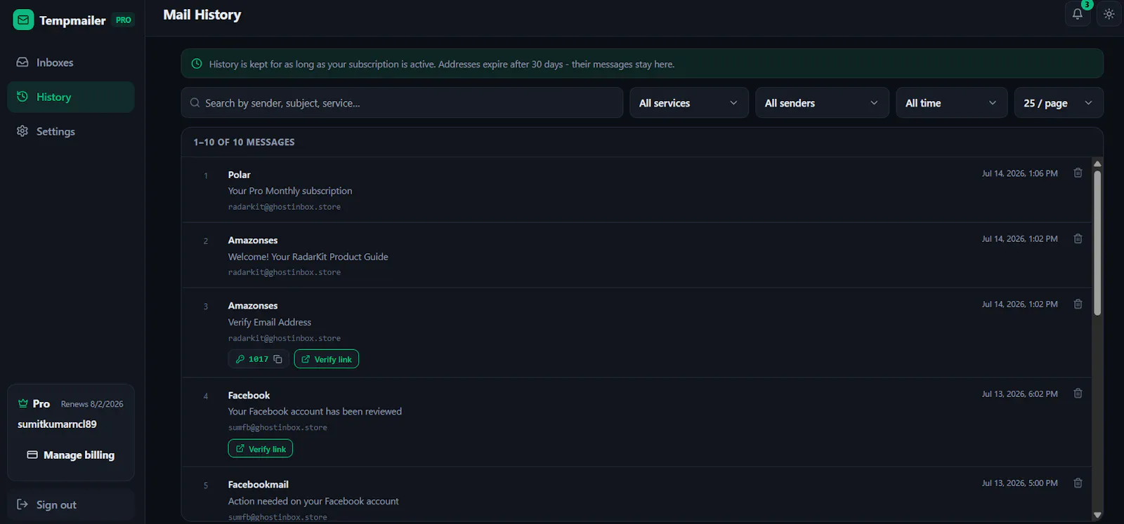 TempMailer screenshot 4