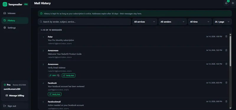 TempMailer screenshot 4