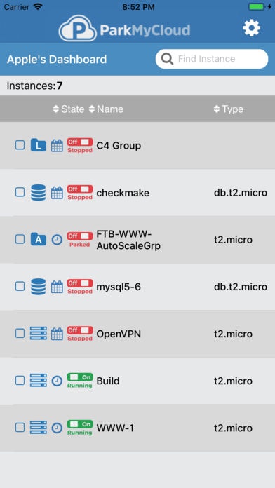 ParkMyCloud Mobile App gallery image
