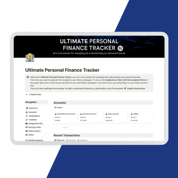 Notion Ultimate Kişisel Finans Tracker