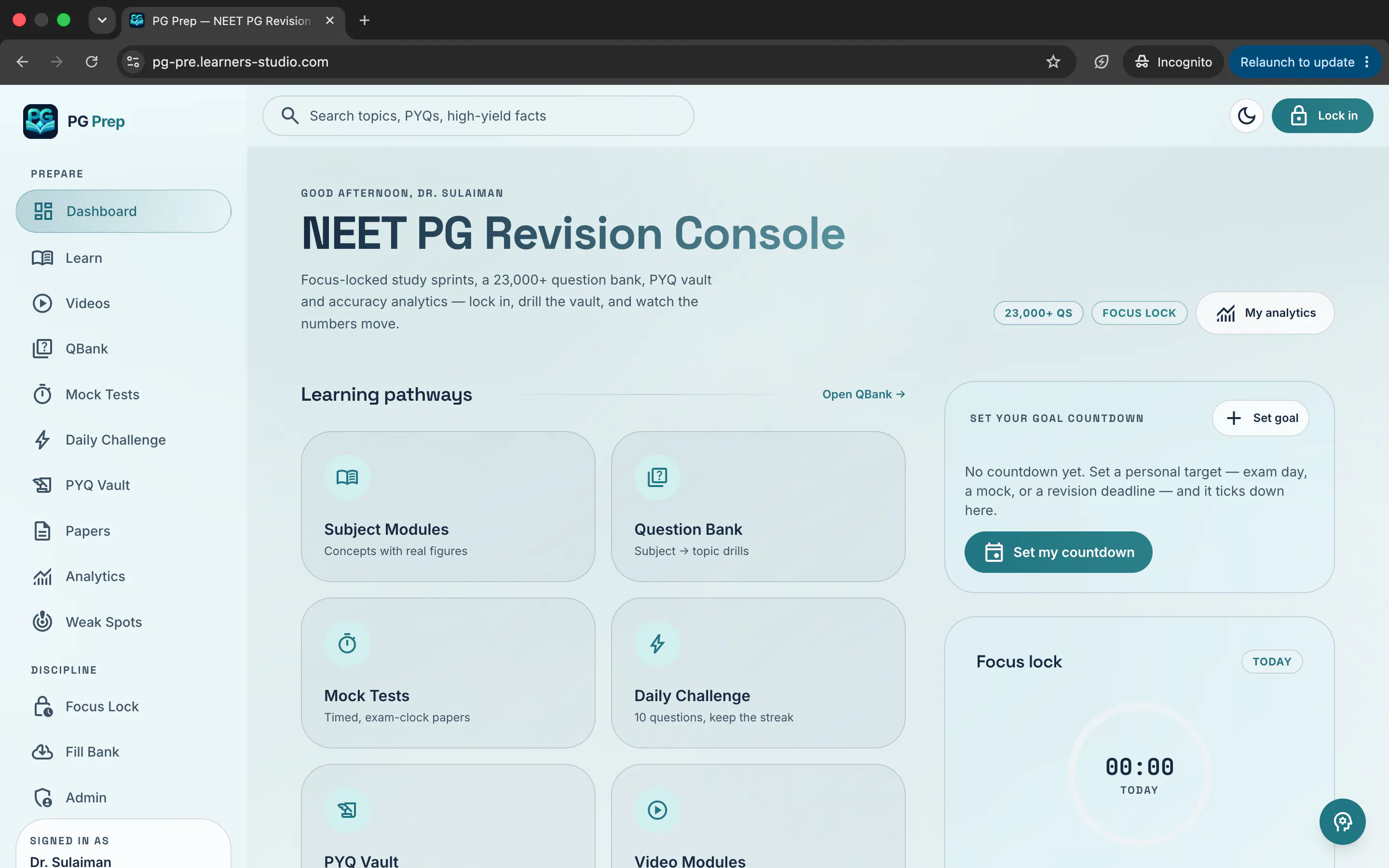 PG Prep — NEET PG Revision Console gallery image