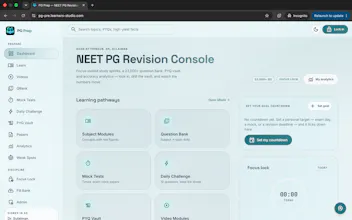 PG Prep — NEET PG Revision Console gallery image