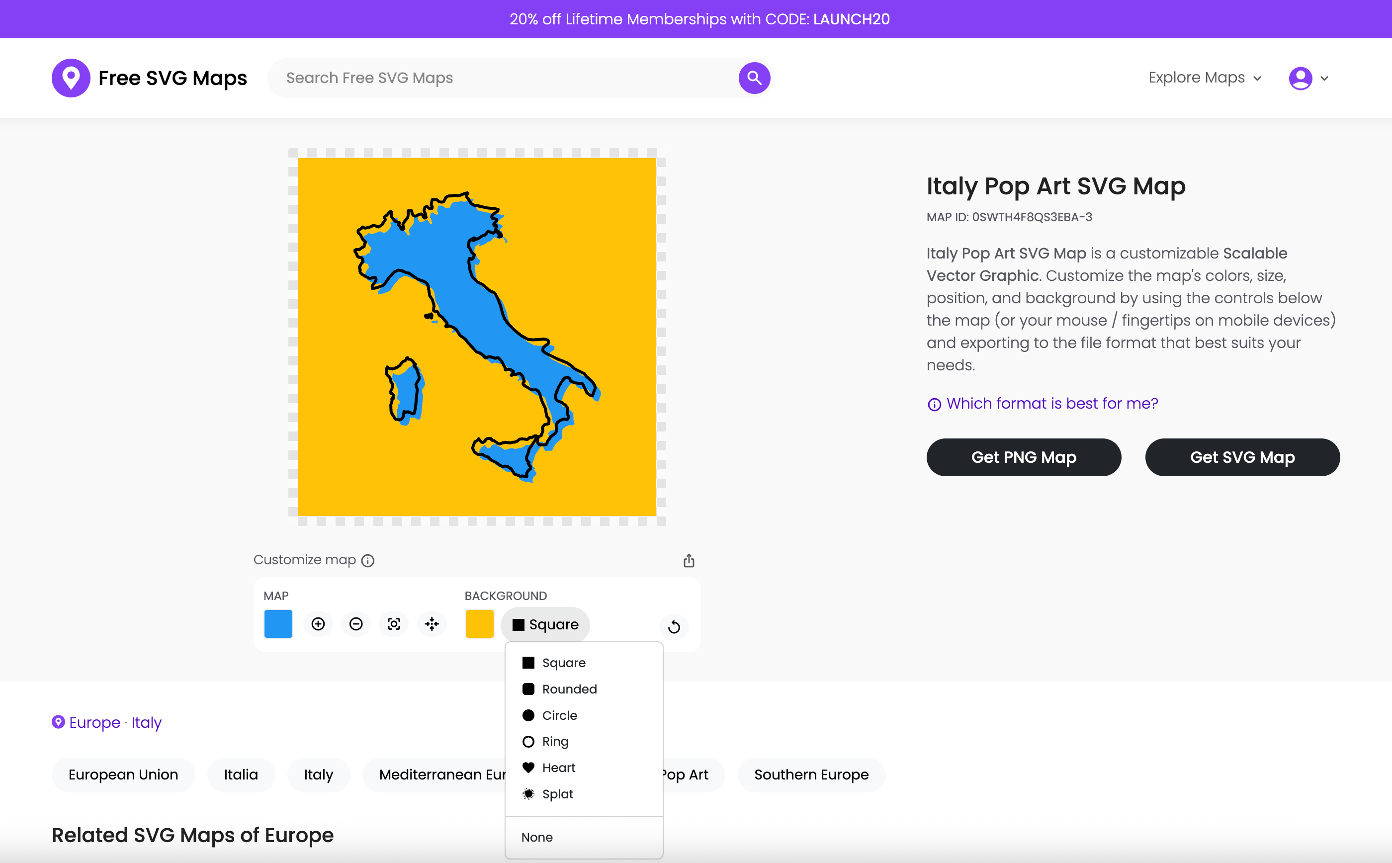 Free SVG Maps - Screenshot 3 showing product features and functionality