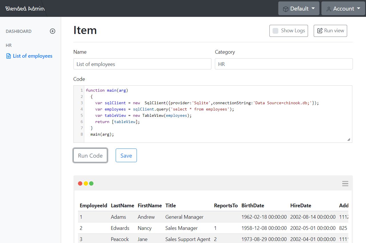 Blended Admin Image
