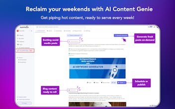 Uma imagem exibindo várias plataformas de mídia social e uma seleção de modelos de conteúdo cativantes, destacando a versatilidade das ferramentas impulsionadas por IA.