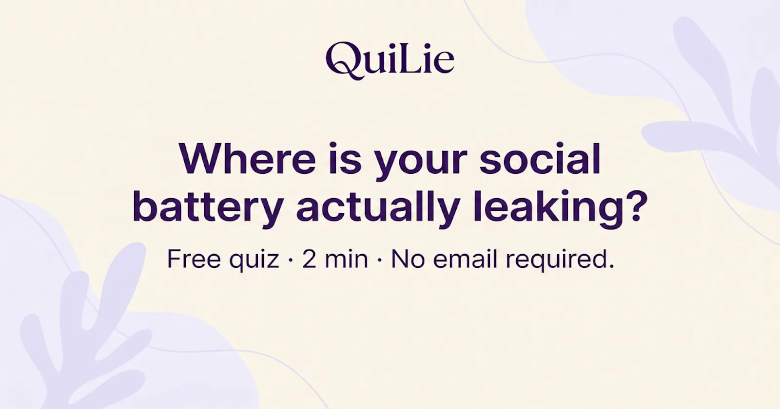 Social Battery Leak Assessment — QuiLie screenshot 1