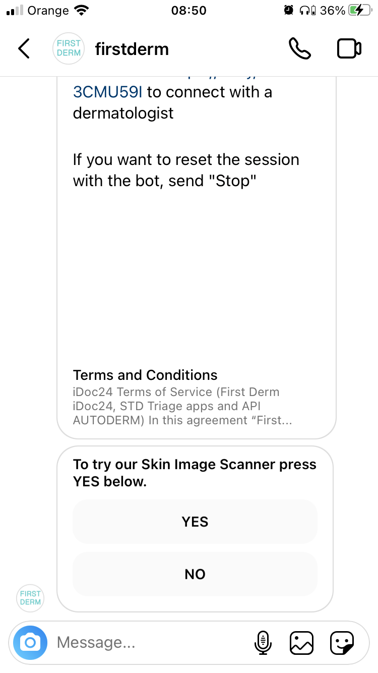 Instagram Direct Message Dermatology Bot gallery image