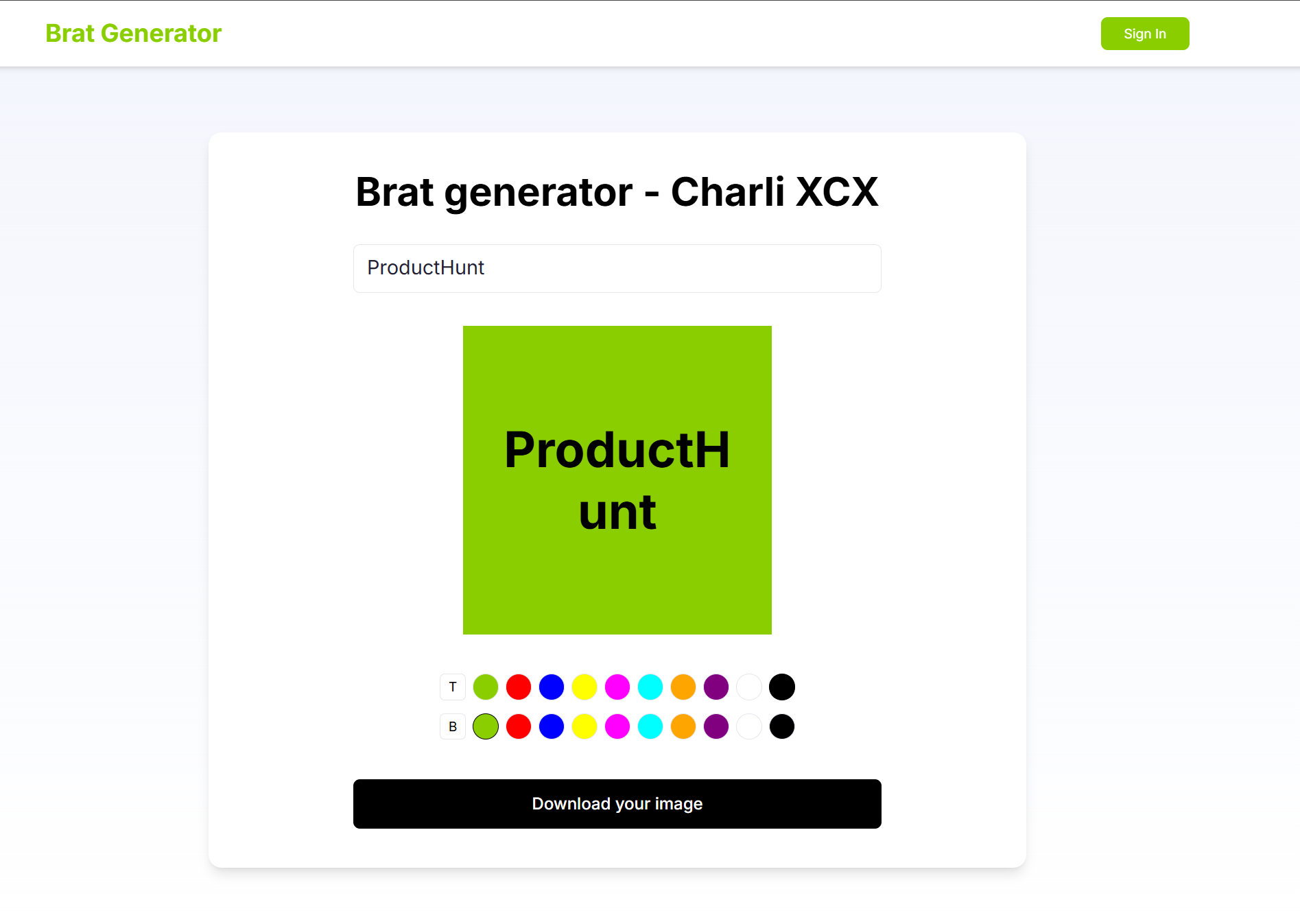 Charli XCX Brat Style Generator gallery image