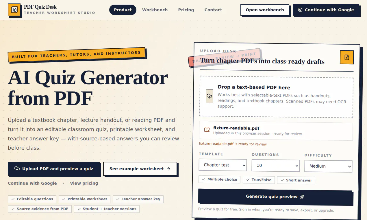 AI Quiz Generator from PDF gallery image