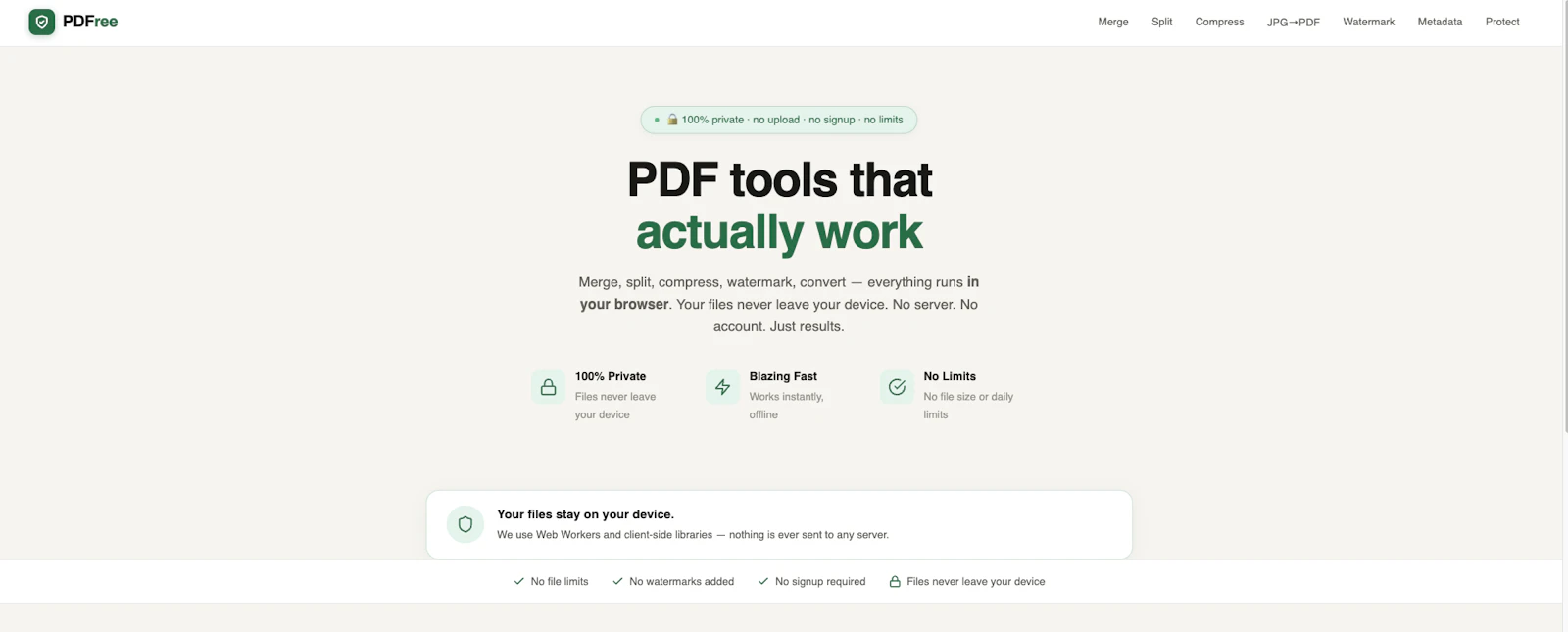 PDFree — Free PDF Tools, No Limits screenshot 3