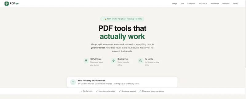 PDFree — Free PDF Tools, No Limits screenshot 3