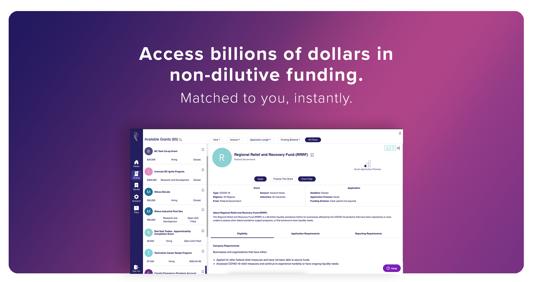 Pocketed Grant Matching Platform gallery image