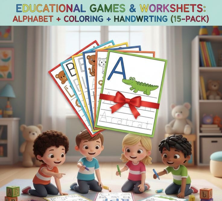 Alphabet & Writing Printables for Kids  - Product Hunt launch logo and brand identity