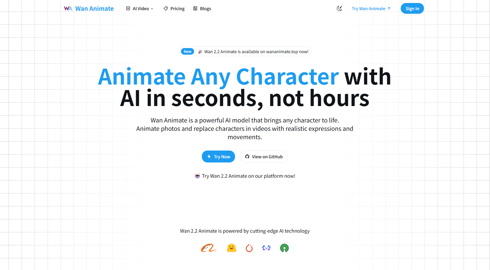 Média Wan Animate Top - Plate-forme de générateur vidéo AI tout-en-un 1