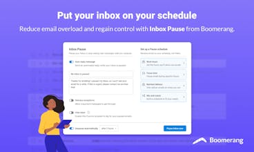 Funzionalità di automazione Inbox Pause in azione: stabilisci confini tra lavoro e vita privata e proteggi il tuo prezioso tempo.