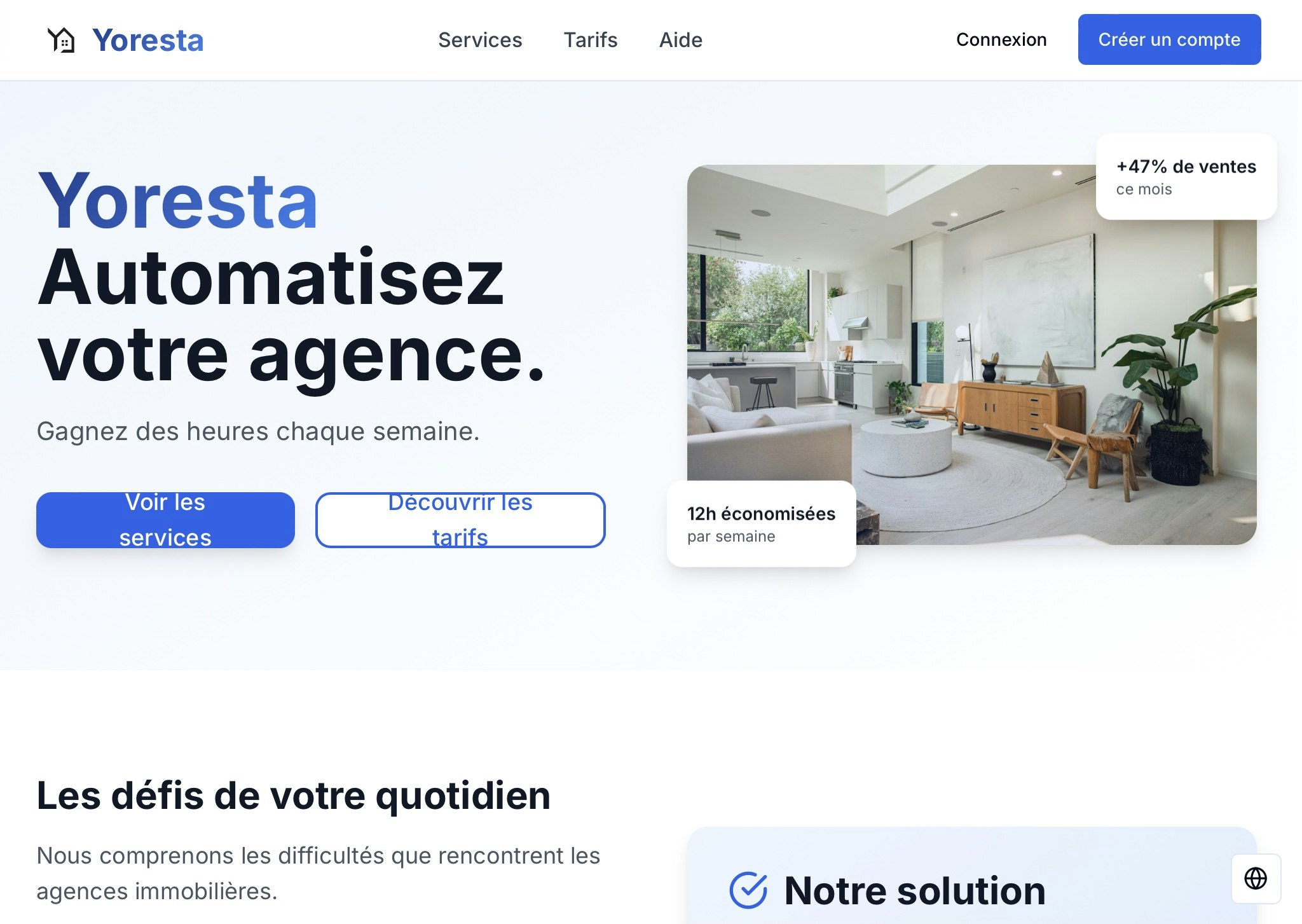 Yoresta - Main screenshot showing features and interface