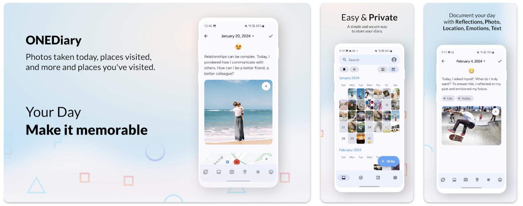 ONEDiary - Main product screenshot demonstrating key features and user interface