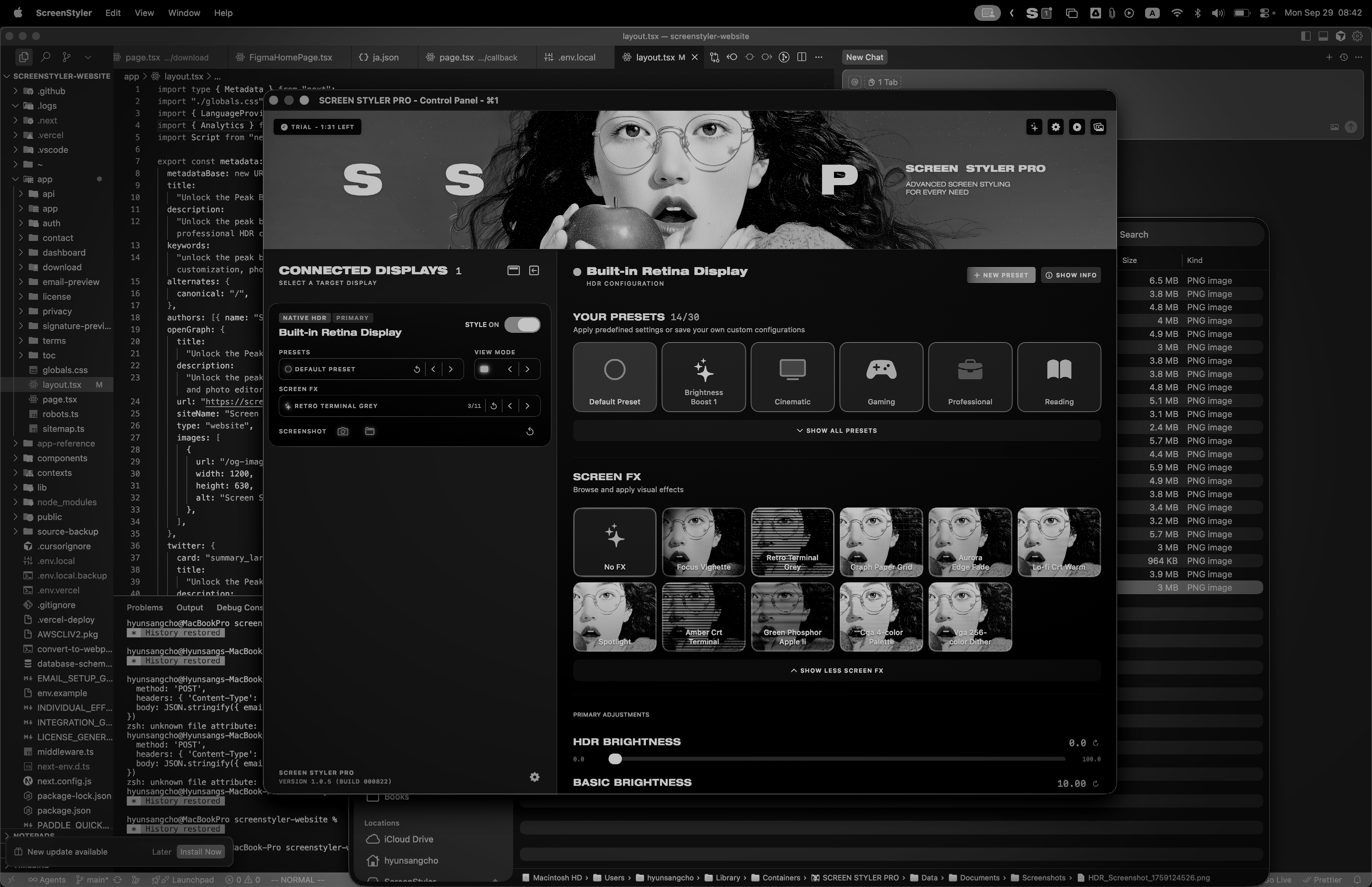 Média Screen Styler Pro - Déverrouillez la luminosité maximale et ajustez votre écran Mac comme des photos! 5